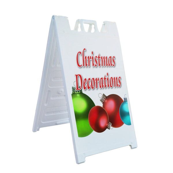 Signmission Christmas Decorations, A-Frame & 2 Sign Inserts, Heavy-Duty Plastic Frame - SBHD-C-2436-CHRISTMAS DECORATIONS