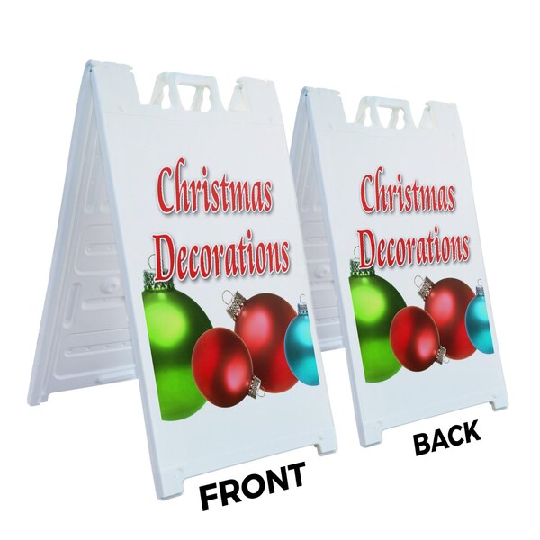 Signmission Christmas Decorations, A-Frame & 2 Sign Inserts, Heavy-Duty Plastic Frame - SBHD-C-2436-CHRISTMAS DECORATIONS