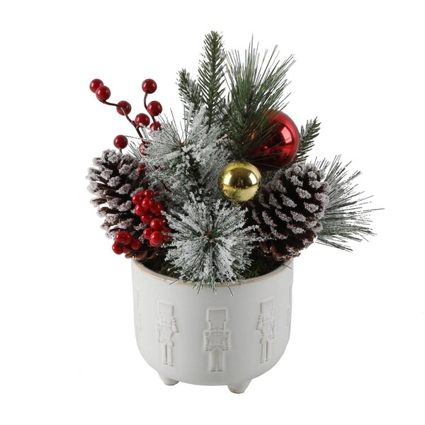Espectaculo 12.5 in.H Xmas Mix in 6 in. Cracker Ceramic Footed - ES2961805