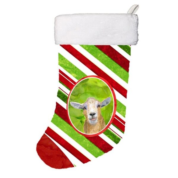 Carolines Treasures Carolines Treasures RDR3024-CS Goat Candy Cane Holiday Christmas Christmas Stocking; 11 x 8 In. - RDR3024-CS