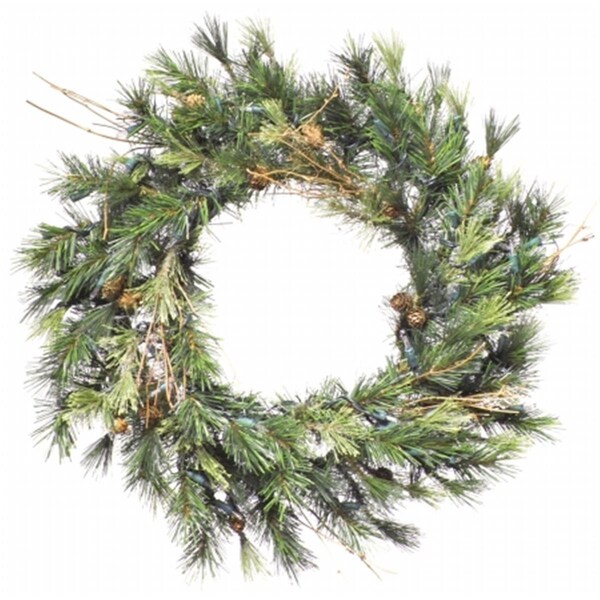 Vickerman 20 in. Prelit Mixed Country Wreath - A801821