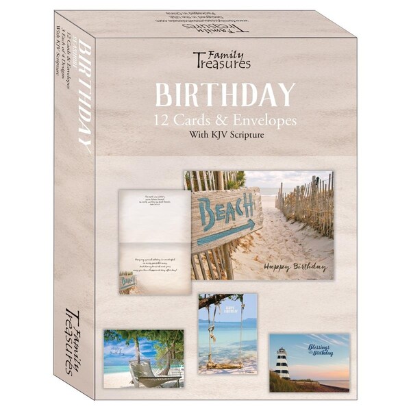 Go-Go Boxed - Card Birthday-Seashore - 12PK - GO3327528