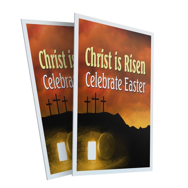 Signmission Christ Is Risen Celebrate Easter, A-Frame & 2 Sign Inserts, Heavy-Duty Plastic Frame - SBHD-C-2436-CHRISTISRISENCELEBRATEEASTER