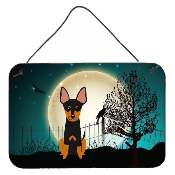 Carolines Treasures Halloween Scary English Toy Terrier Wall or Door Hanging Prints - BB2299DS812