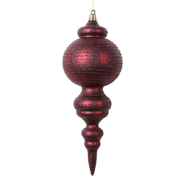 Vickerman 10 in. Matte Cone Ornament, Burgundy - 2 per Bag - MT224565