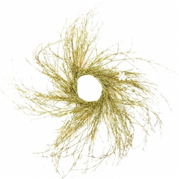 Northlight Seasonal Pre-lit Gold Glittered Artificial Twig Christmas Wreath-Warm White LED Lights - 31748800