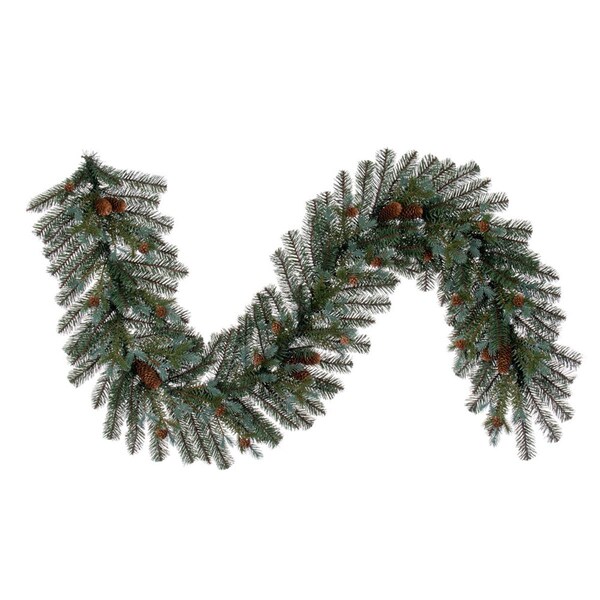 Vickerman 6 ft. x 14 in. Spruce Pine Cone 295 Tips Garland, Blue & Green - G220414