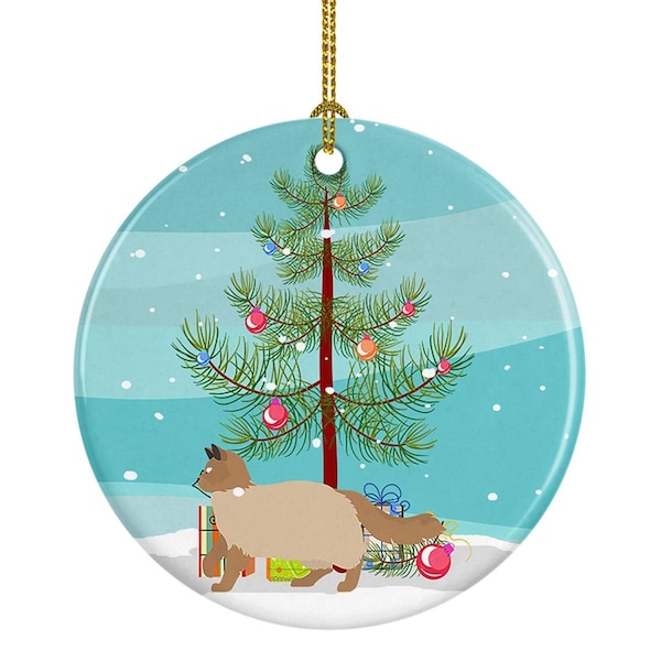 Carolines Treasures 2.8 x 2.8 in. Unisex Ragdoll No.2 Cat Merry Christmas Ceramic Ornament - CK4693CO1