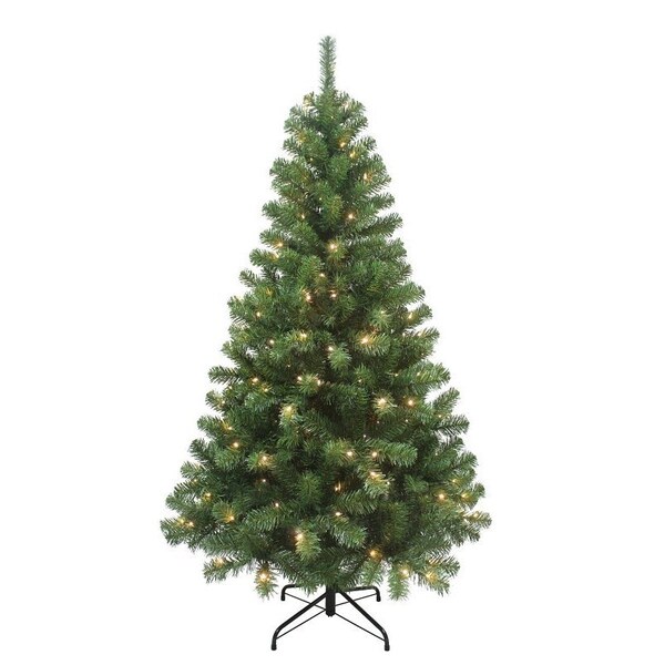 Puleo Asia Ltd Artificial Tree, 6 ft, Balsam Fir Family, Direct Plug In, LED, Warm White - 333-1898-T60LW2