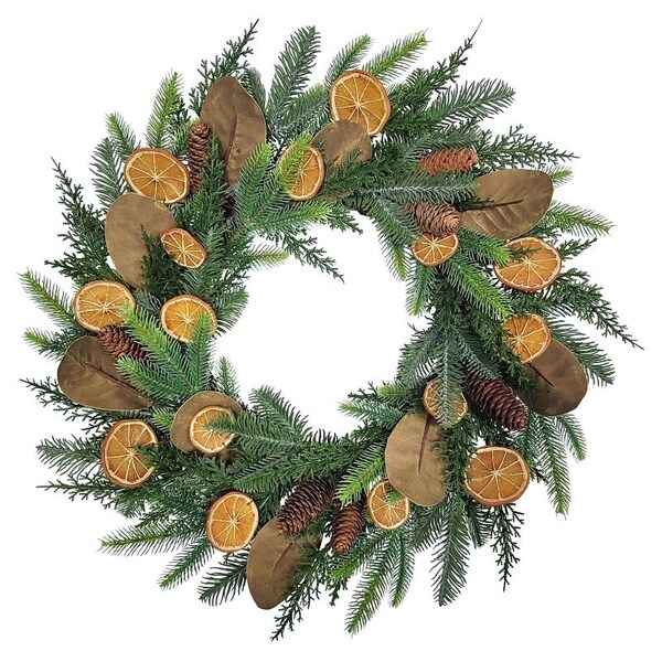 Puleo Asia Ltd Classic Fall Wreath, 68 Tips, 24 in - 312-4460-W24
