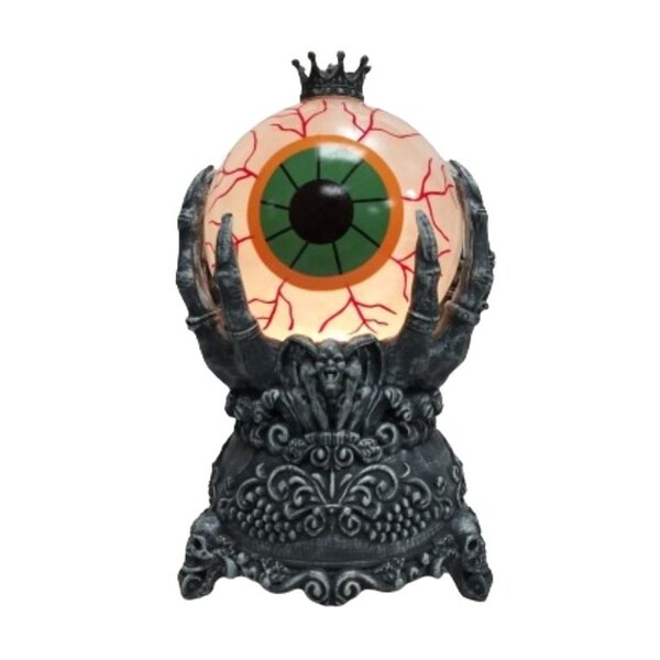 Santas Forest Ghost Hand Holding Eyeball Water Globe, 5 in H, Glass/Plastic, Black, Internal Light, Indoor - 21948
