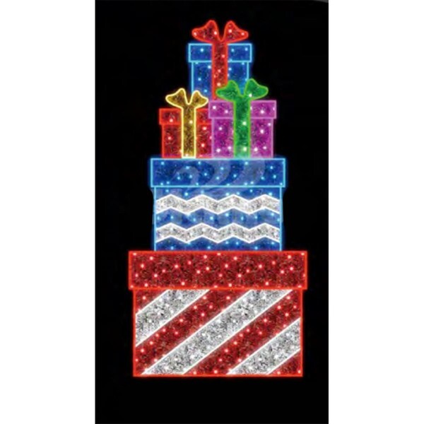 Queens Of Christmas 6.5 ft. Stack of Gifts Christmas Decor, Multi Color - WL-MTNF-GIFT-6.5