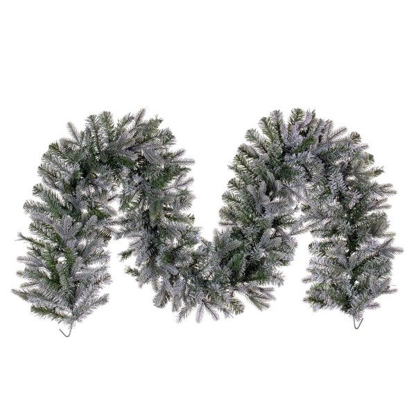 Vickerman 9 ft. x 14 in. Frosted Douglas 480 Tips Garland, Green - K224714