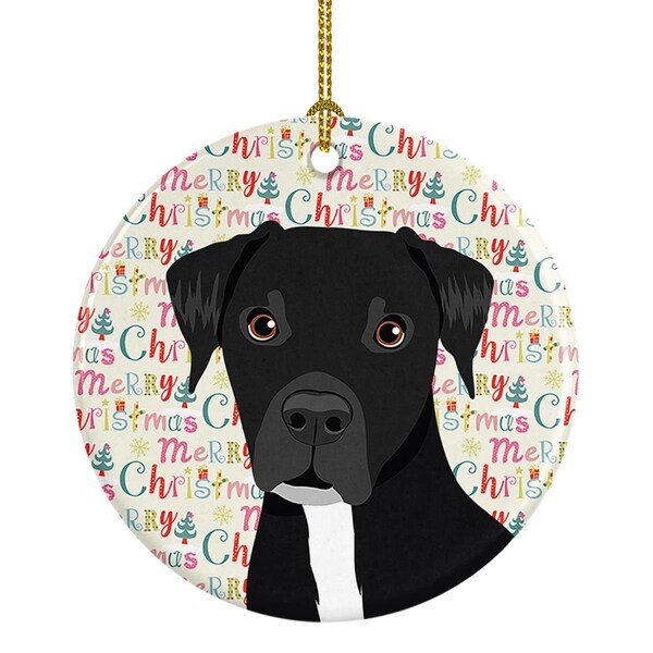 Carolines Treasures 2.8 x 2.8 in. Unisex Pit Bull Black No.1 Christmas Ceramic Ornament - WDK2203CO1