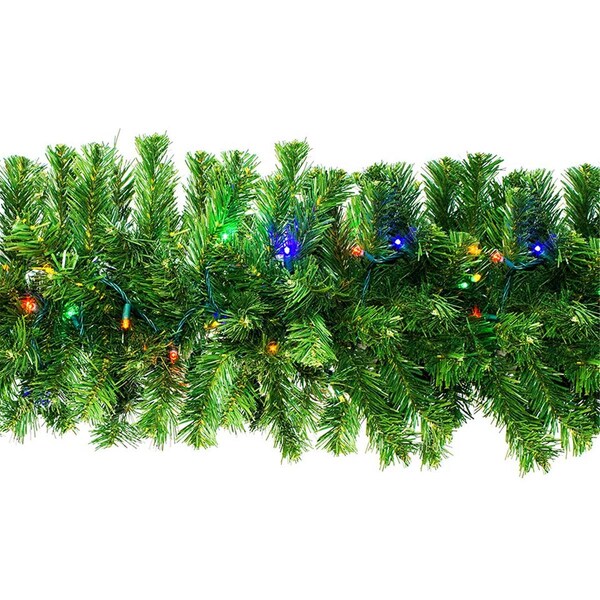 Queens Of Christmas 9 ft. Sequoia Pre-Lit with LEDs Garland, Multi Color - GARSQ-09-L5M