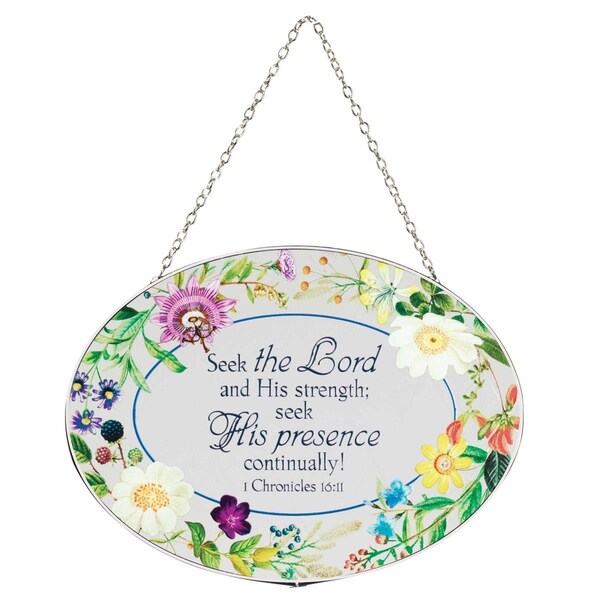 Dicksons 9 x 6 in. Unisex Seek the Lord Oval Suncatcher, Multi Color - One Size - SUNCG-1023