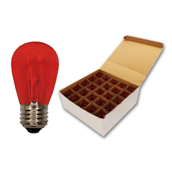 Queens Of Christmas T50 Glass Retrofit Lamp, Red, 25PK - T50G-RETRO-RE-25PK