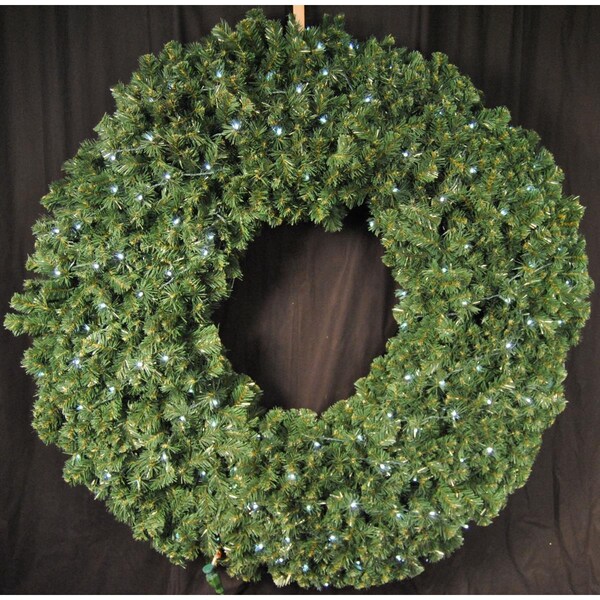 Queens Of Christmas 6 ft. Pre-Lit LED Sequoia Christmas Wreath, Pure White - GWSQ-06-LPW