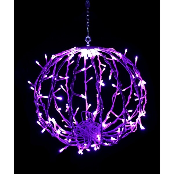 Queens Of Christmas 12 in. LED Sphere Lights, Purple - 120 Count - S-120SPH-PU-12