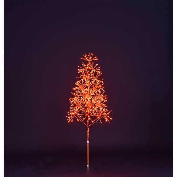 Queens Of Christmas 4 ft. Starburst LED Tree, Orange - LED-TR3D04-LOR