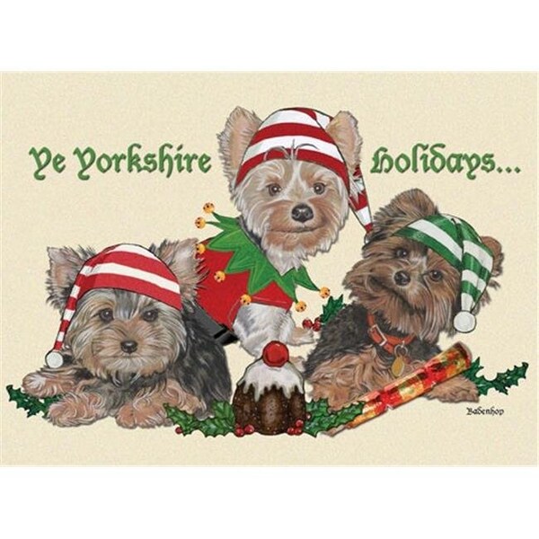 Pipsqueak Productions Pipsqueak Productions C528 Holiday Boxed Cards- Yorkshire Terriers - C528