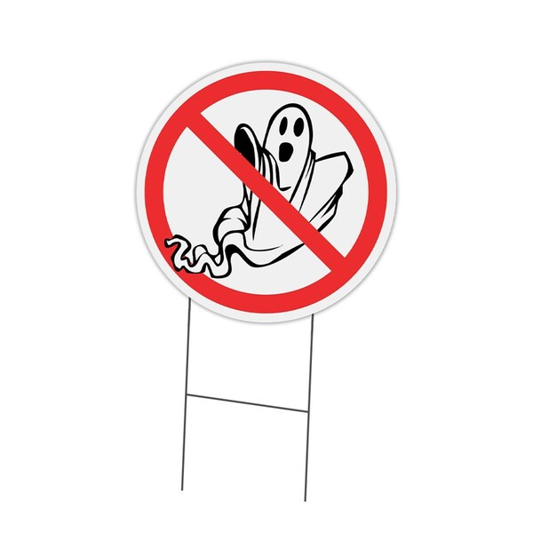 Amistad Corrugated Plastic Sign with Stakes 16 in. Circular - No Ghosts - AM2064842