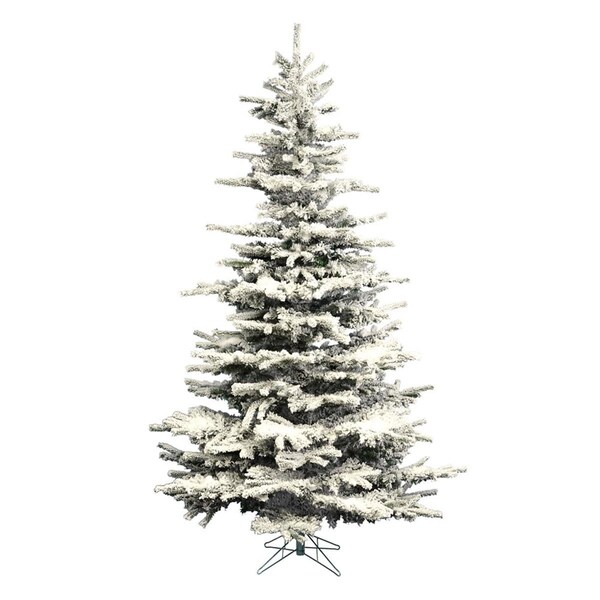 Vickerman 10 ft. x 70 in. Flocked Sierra Fir Artificial Christmas Tree Unlit with 2302 Tip Count - A861885