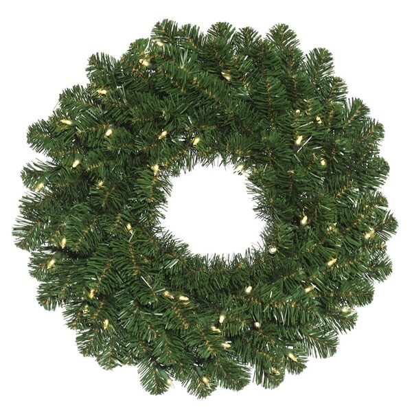 Vickerman 72 in. Oregon Fir Artificial Christmas Wreath with 400 Warm White LED Light - C164673LED
