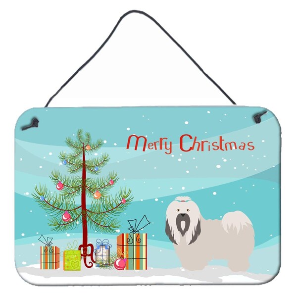 Carolines Treasures Lhasa Apso Christmas Wall or Door Hanging Prints - BB8481DS812