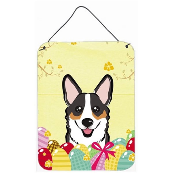 Carolines Treasures Tricolor Corgi Easter Egg Hunt Wall or Door Hanging Prints - BB1937DS1216