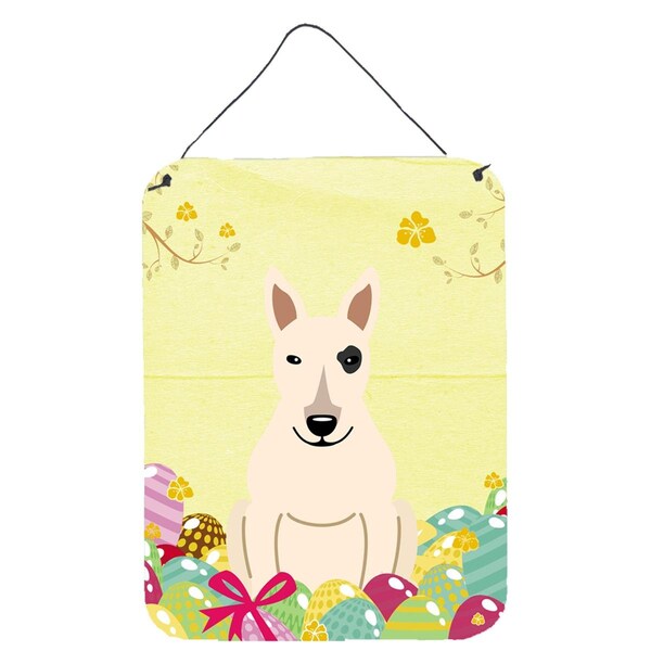 Carolines Treasures Easter Eggs Bull Terrier White Wall or Door Hanging Prints - BB6138DS1216