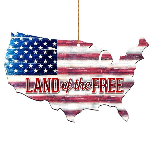 Instrumento Land of the Free America Wooden Magnet - IN3499512