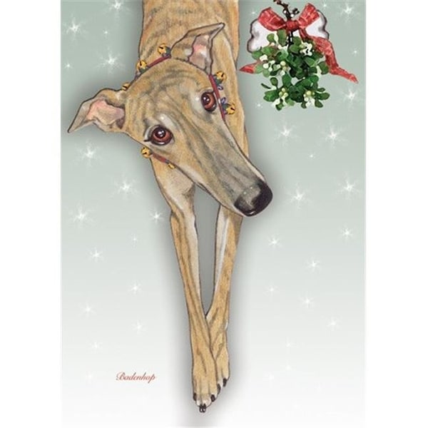 Pipsqueak Productions Pipsqueak Productions C518 Holiday Boxed Cards- Greyhound Brindle - C518