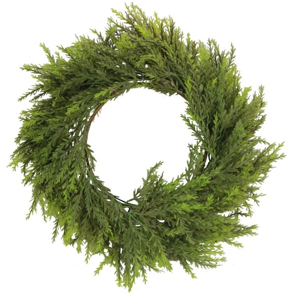 Adlmired By Nature Admired by Nature  Artificial 19 in. Chinese Ceder Wreath in Green - ABN4S002-GRN