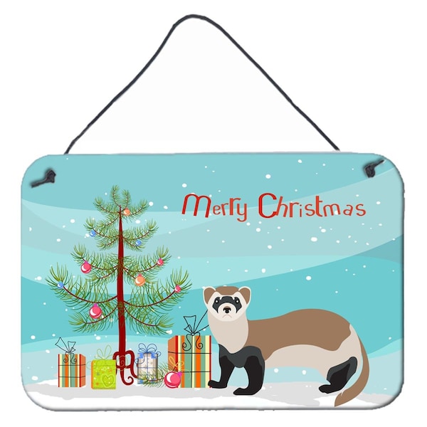 Carolines Treasures Ferret Christmas Wall or Door Hanging Prints - BB9245DS812