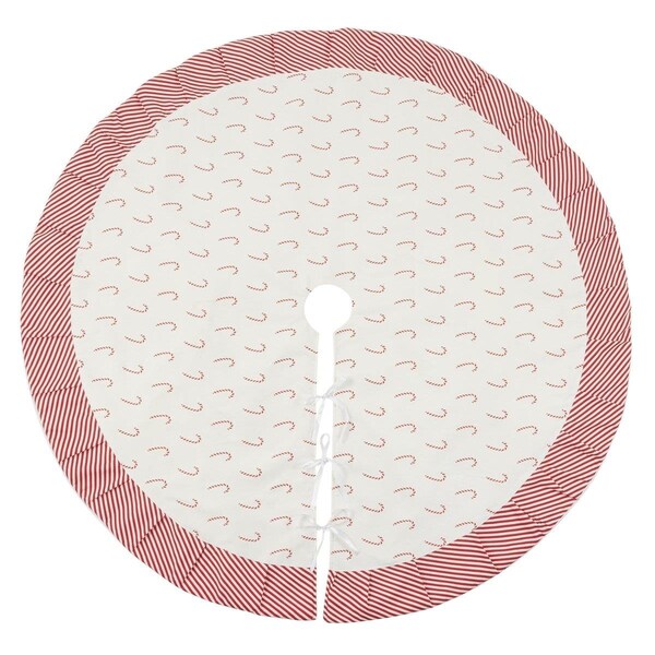 Tistheseason 56 in. Candy Cane Tree Skirt, Red - TI3765628