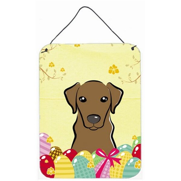 Carolines Treasures Chocolate Labrador Easter Egg Hunt Wall or Door Hanging Prints - BB1916DS1216