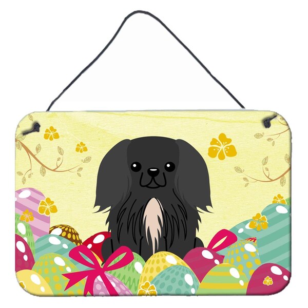 Carolines Treasures Easter Eggs Pekingnese Black Wall or Door Hanging Prints - BB6107DS812