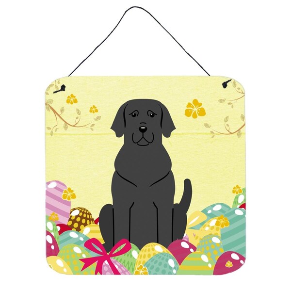 Carolines Treasures Easter Eggs Black Labrador Wall or Door Hanging Prints - BB6057DS66