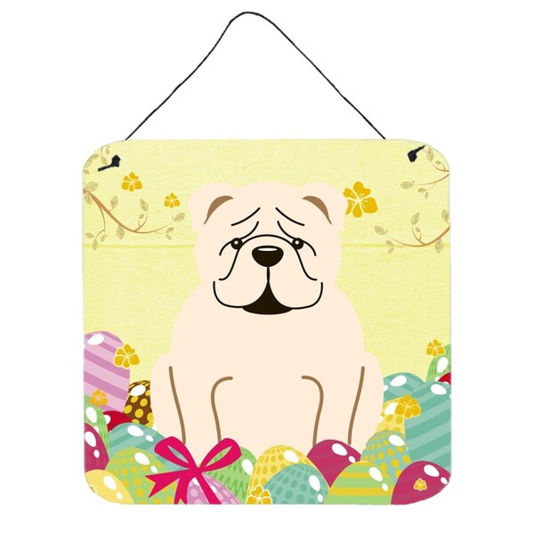 Carolines Treasures Easter Eggs English Bulldog White Wall or Door Hanging Prints - BB6123DS66
