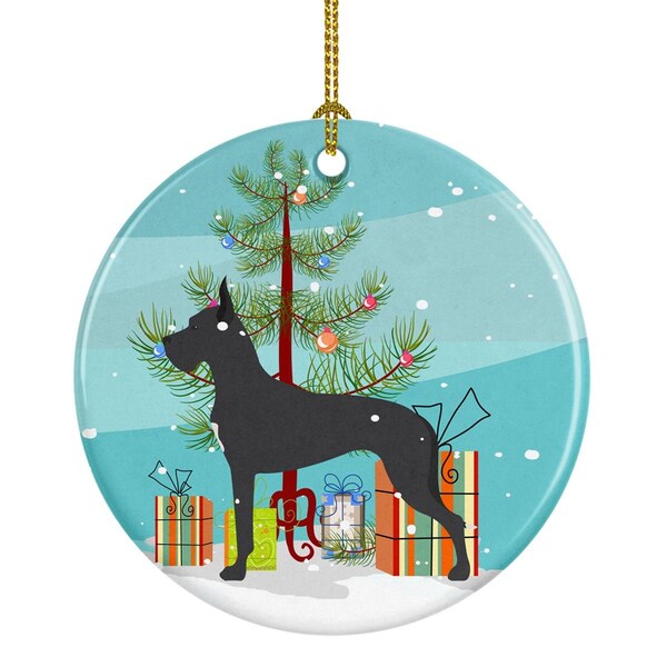 Carolines Treasures Carolines Treasures BB2993CO1 Great Dane Merry Christmas Tree Ceramic Ornament - BB2993CO1