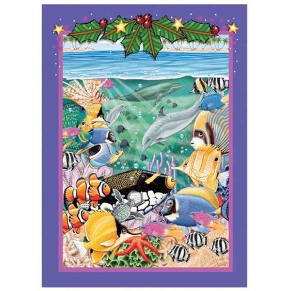 Pipsqueak Productions Pipsqueak Productions C804 Mix Caribbean Holiday Fish Christmas Boxed Cards - Pack of 10 - C804