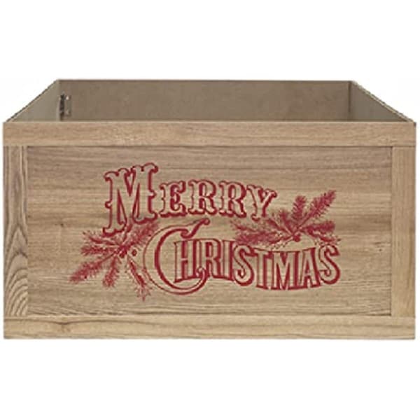 Friends Are Forever 20 x 11 in. Merry Christmas Stand Cover, Wood Veneer Finish - FR3861831