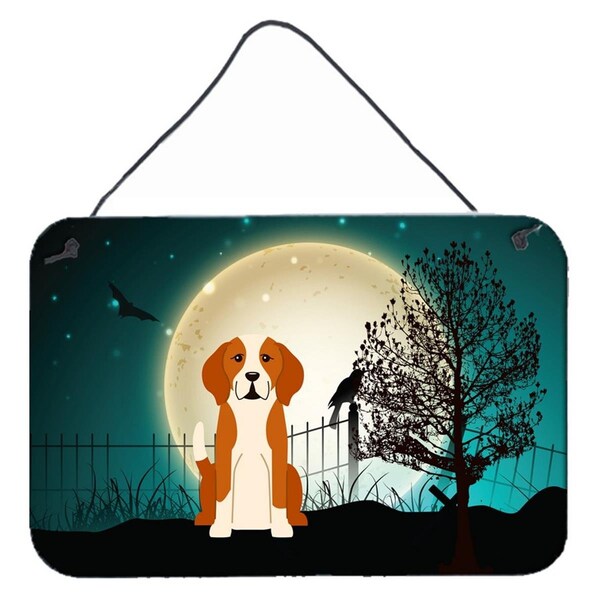 Carolines Treasures Halloween Scary English Foxhound Wall or Door Hanging Prints - BB2300DS812