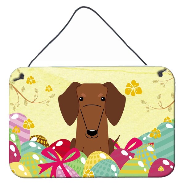 Carolines Treasures Easter Eggs Dachshund Red Brown Wall or Door Hanging Prints - BB6130DS812