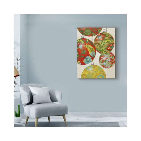 Trademark Fine Art Chariklia Zarris 'Christmas Cheer Ornaments Ii' Canvas Art, 14x19 - WAG01542-C1419GG