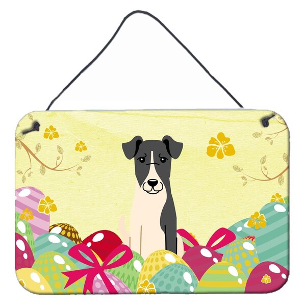 Carolines Treasures Easter Eggs Smooth Fox Terrier Wall or Door Hanging Prints - BB6098DS812