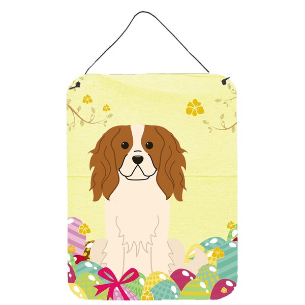 Carolines Treasures Easter Eggs Cavalier Spaniel Wall or Door Hanging Prints - BB6058DS1216