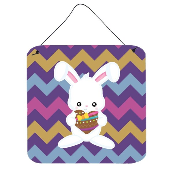 Carolines Treasures Easter Rabbit with Chocolate Heart Wall or Door Hanging Prints - BB6901DS66