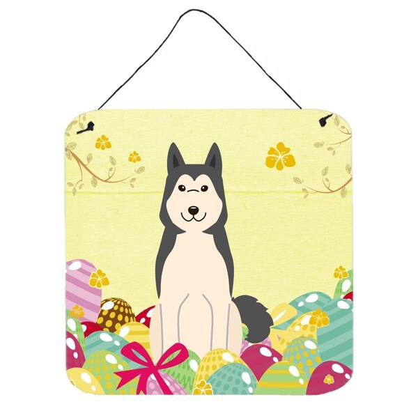 Carolines Treasures Easter Eggs West Siberian Laika Spitz Wall or Door Hanging Prints - BB6025DS66